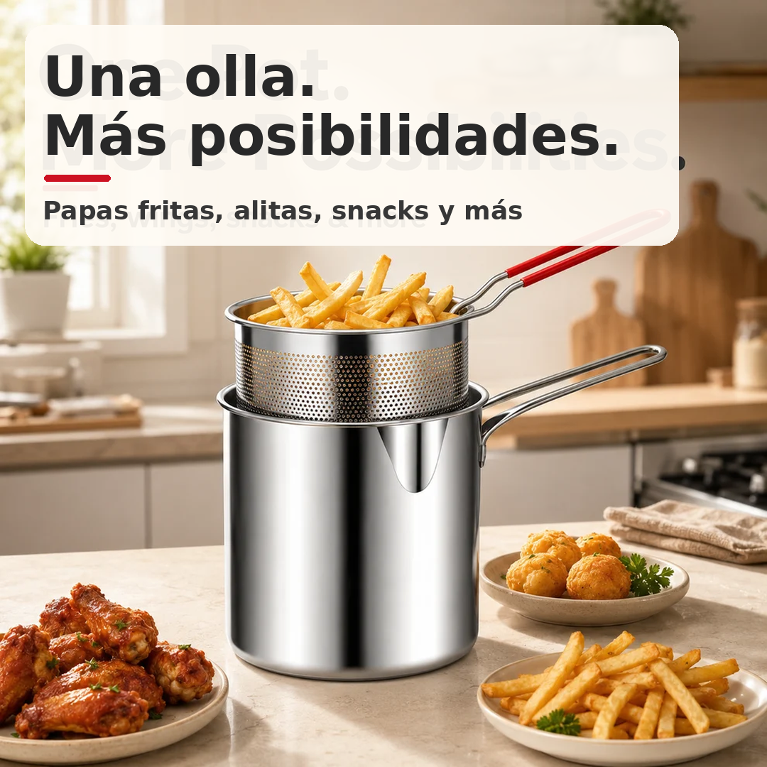 ChefPro™ | Olla Freidora con Canasto Escurridor | 50% 2da unidad