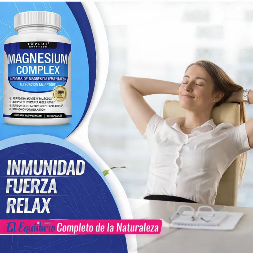 Magnesio Complex™ 8 tipos en 1-¡Menos cansancio y mas energía!