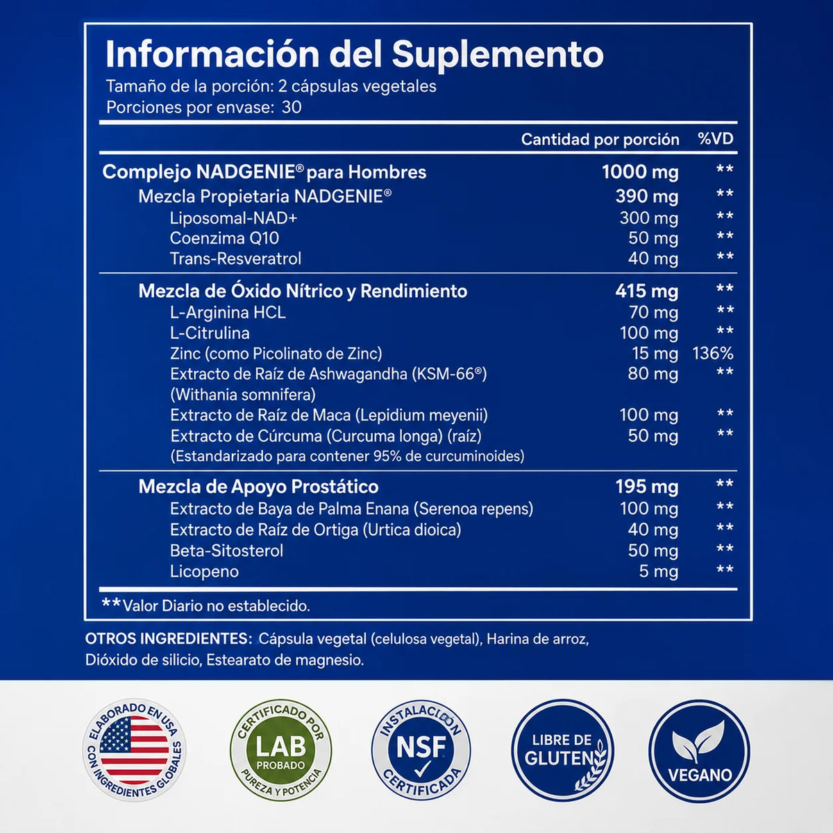 SELERB NAD+ Men’s Complex – Energía y Bienestar Masculino | Oferta 2x1