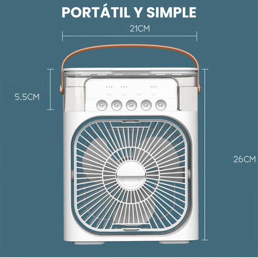 Ventilador Humidificador Portátil - Frescura diaria sin gastar de más.