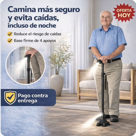 Bastón Ortopédico con Luz LED – Camina más seguro y evita caídas desde hoy