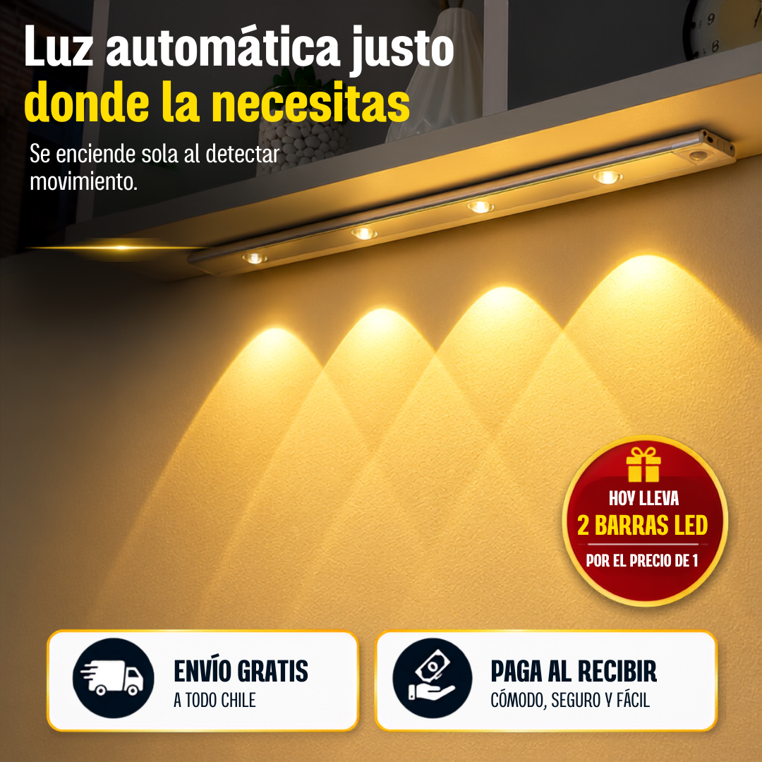 Barra de Luz LED con Sensor de Movimiento - Luz Automática Donde la Necesitas