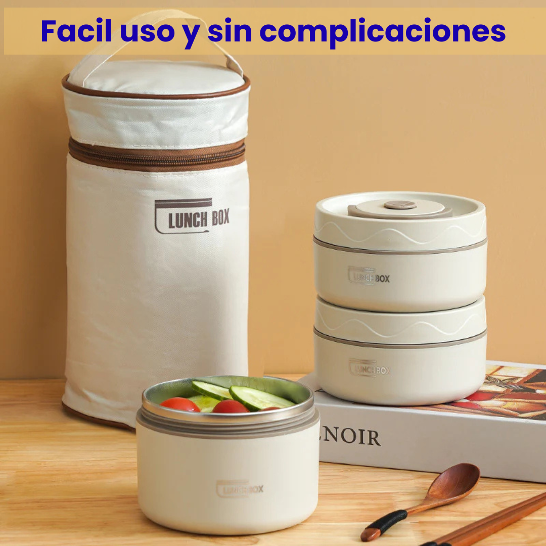 Lonchera Lunch Box Kit x3 - Comida Caliente Hasta 4 Horas Sin Microondas