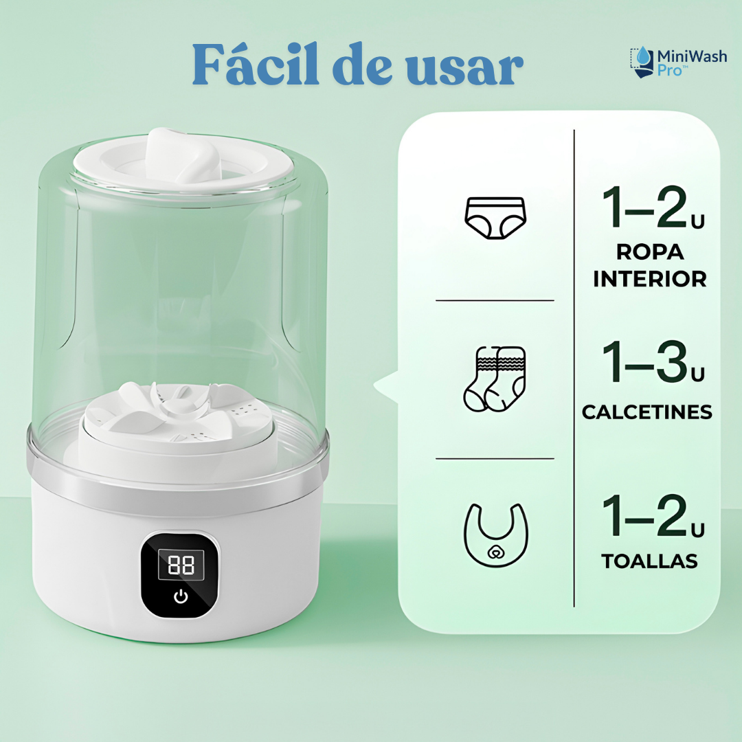 MiniWash Pro™ - Lava tus prendas pequeñas en minutos