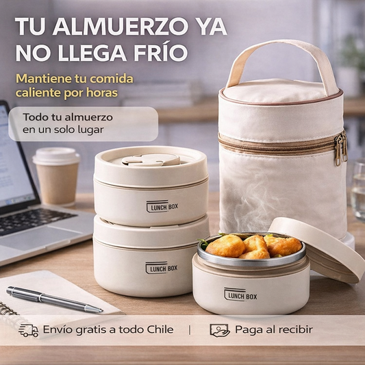Lonchera Lunch Box Kit x3 - Comida Caliente Hasta 4 Horas Sin Microondas