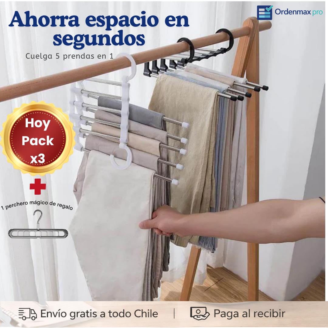 OrdenMax Pro x3+perchero mágico - Organiza tu ropa y gana espacio!