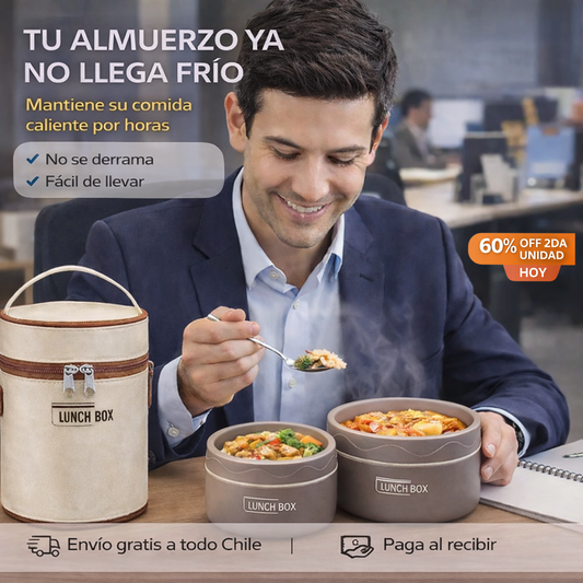 Lonchera Lunch Box Kit x2 - Comida Caliente Hasta 4 Horas Sin Microondas