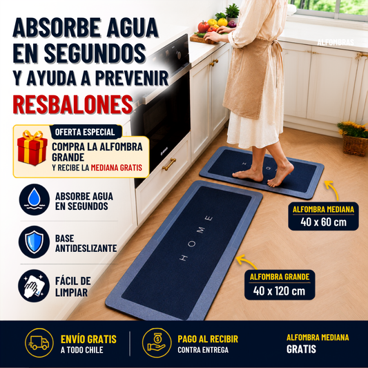 Alfombra Absorbente Antideslizante para Cocina – ¡Absorbe agua en segundos y ayuda a prevenir resbalones.!