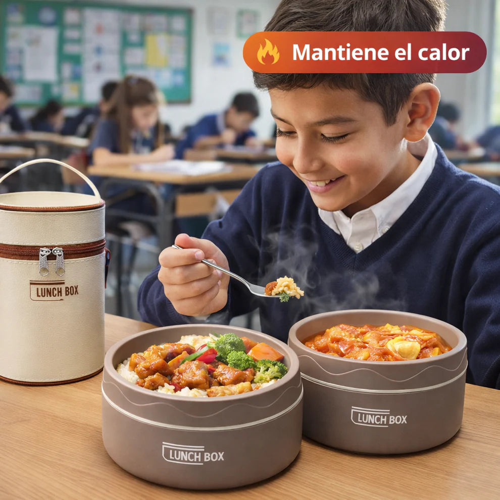 Lonchera Lunch Box Kit x2 - Comida Caliente Hasta 4 Horas Sin Microondas