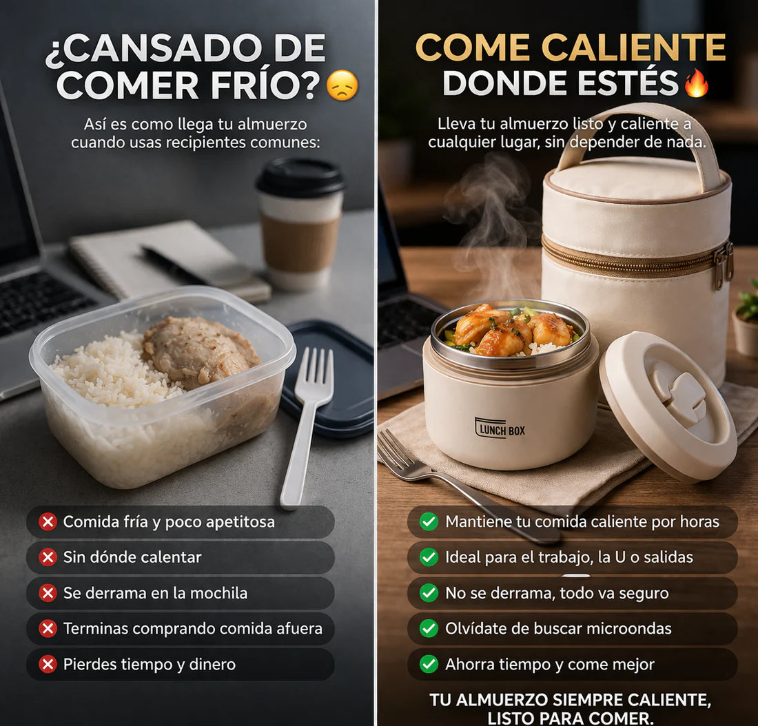 Lonchera Lunch Box Kit x2 - Comida Caliente Hasta 4 Horas Sin Microondas