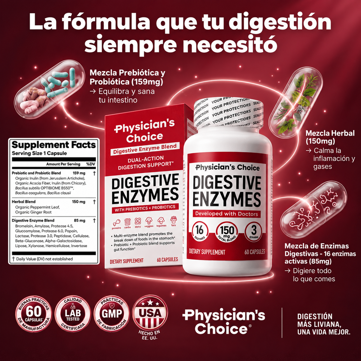 Enzimas Digestivas Pro™ | Apoyo Digestivo Diario – 2x1