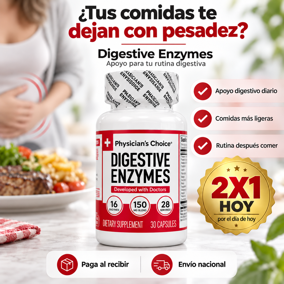 Enzimas Digestivas Pro™ | Apoyo Digestivo Diario – 2x1