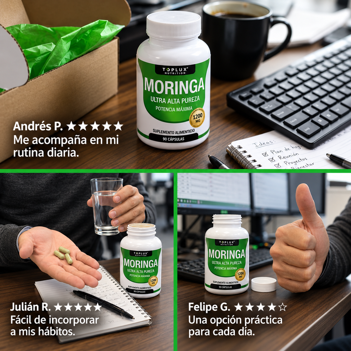 Moringa Toplux 1200 mg – 90 Cápsulas | Oferta 2x1 Hoy