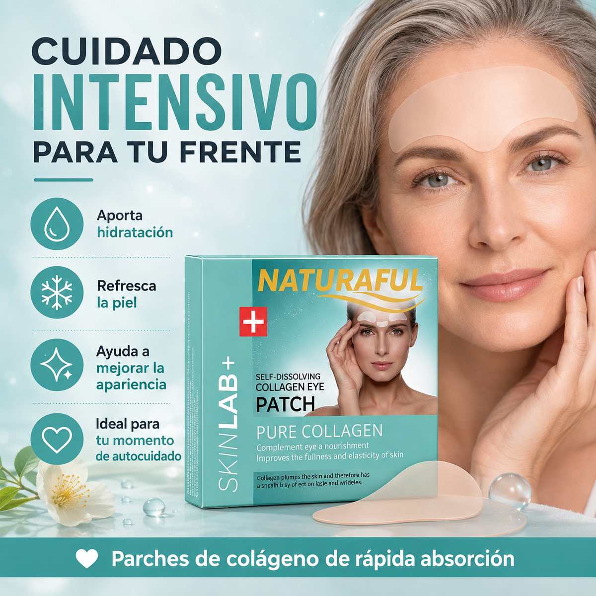 NatuSkin Pro™ | Parches de Colágeno para la Frente 2x1