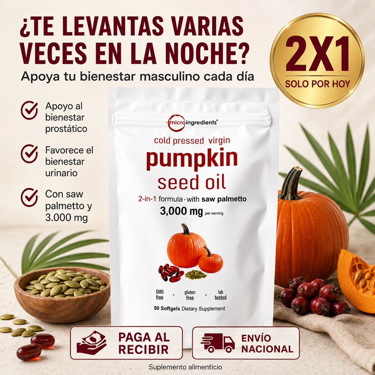 ProstaVita™ | Pumpkin Seed Oil – 2x1