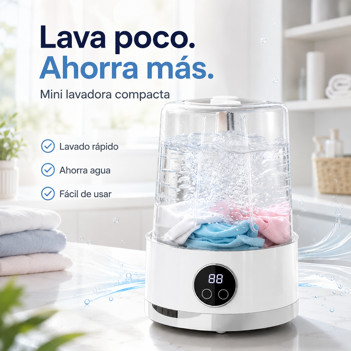 MiniWash Pro™ - Lava tus prendas pequeñas en minutos