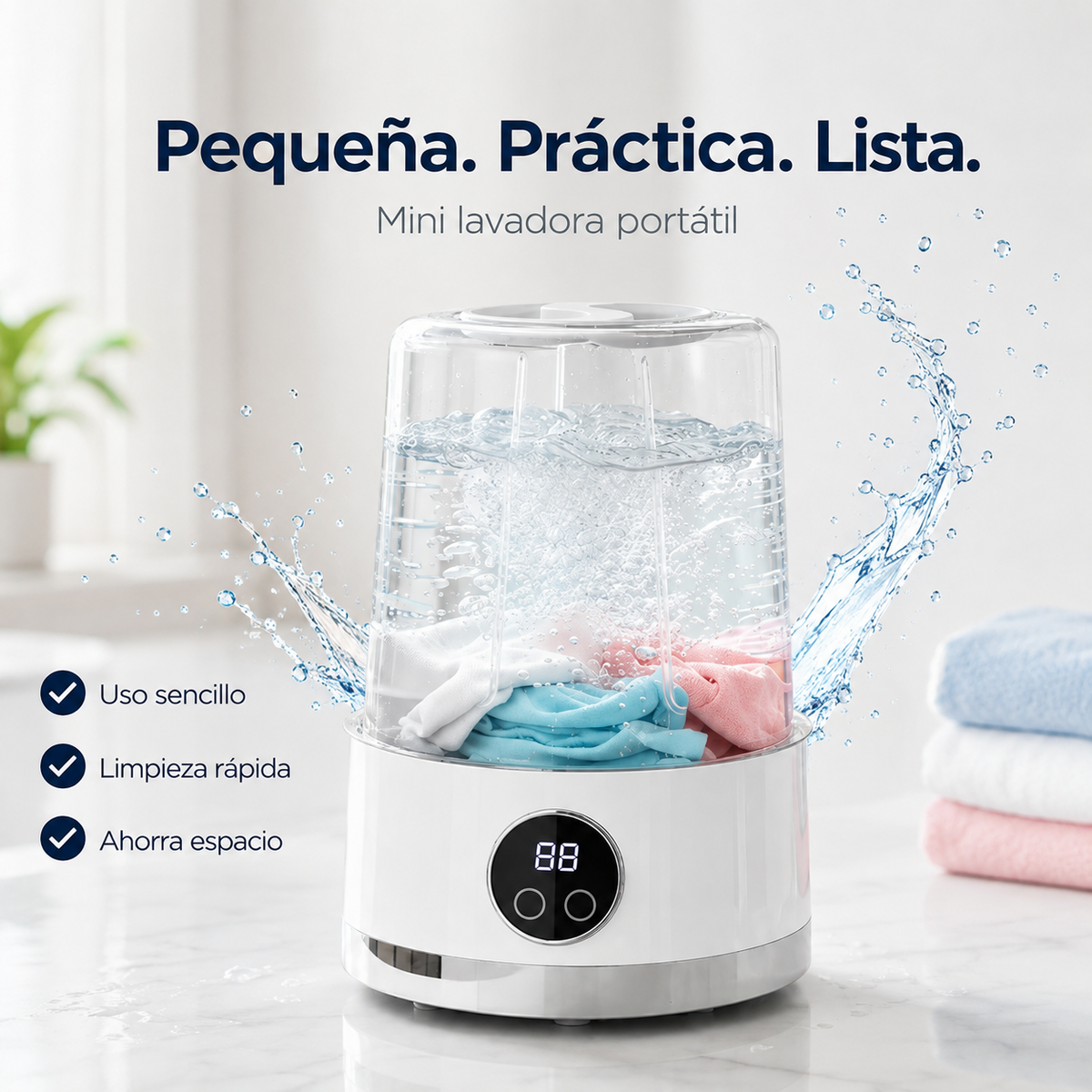 MiniWash Pro™ - Lava tus prendas pequeñas en minutos