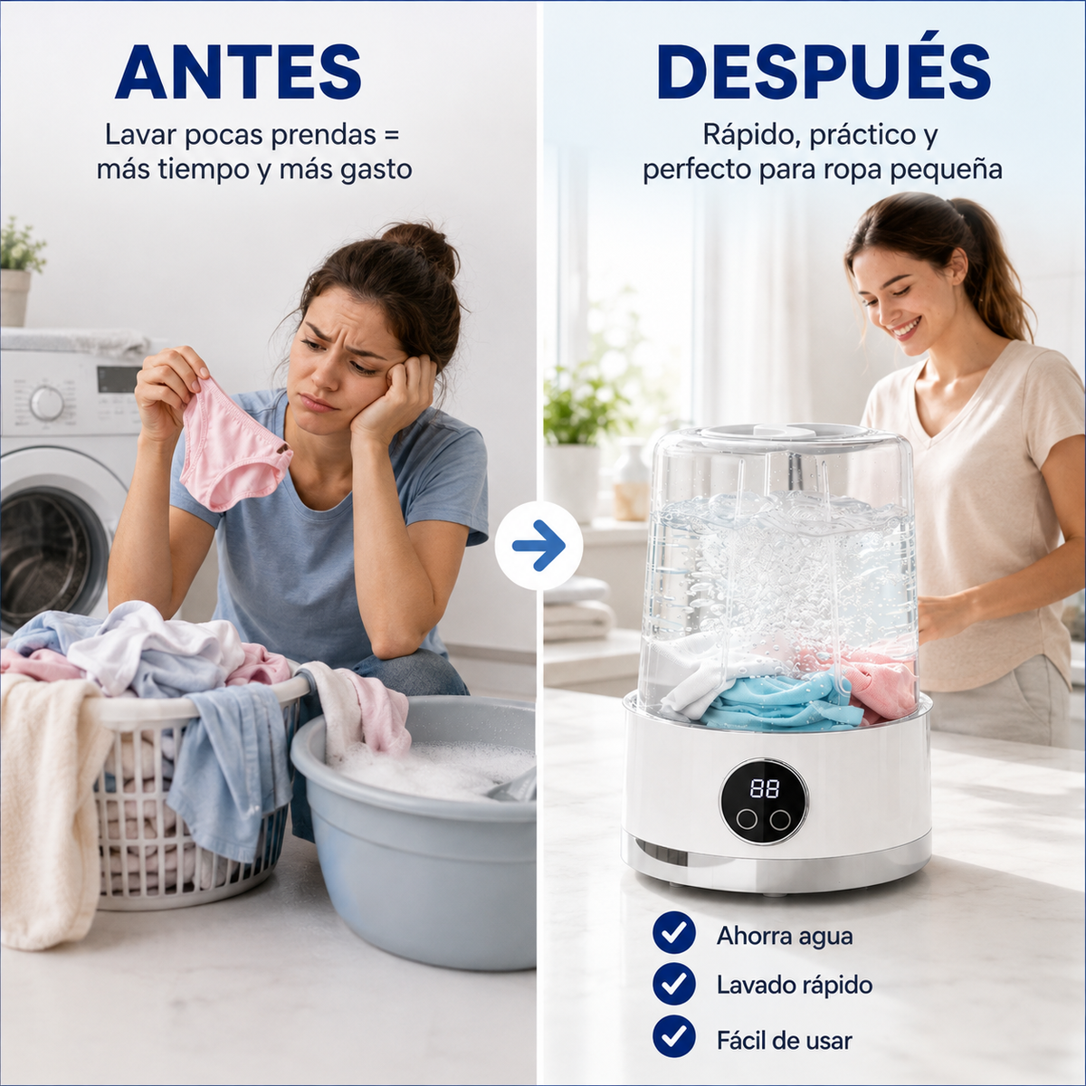 MiniWash Pro™ - Lava tus prendas pequeñas en minutos