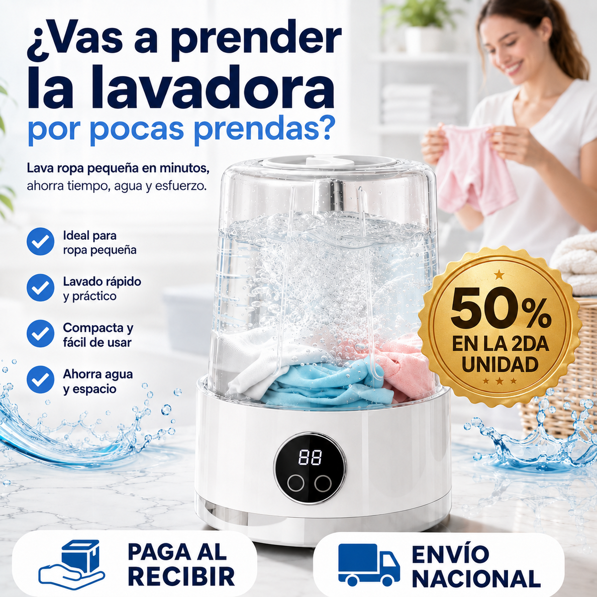 MiniWash Pro™ - Lava tus prendas pequeñas en minutos