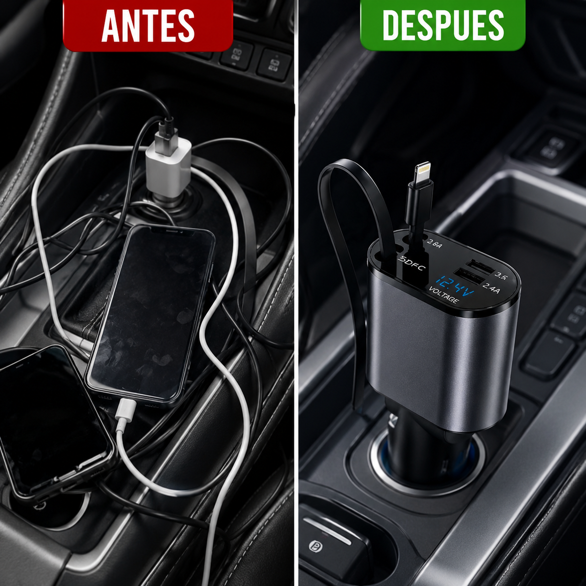 Powerdrive Pro – Cargador múltiple de auto 4 en 1