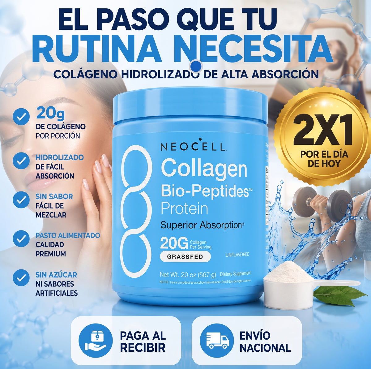 Neocell Colágeno Hidrolizado 20g Bio-Peptides | Oferta 2x1