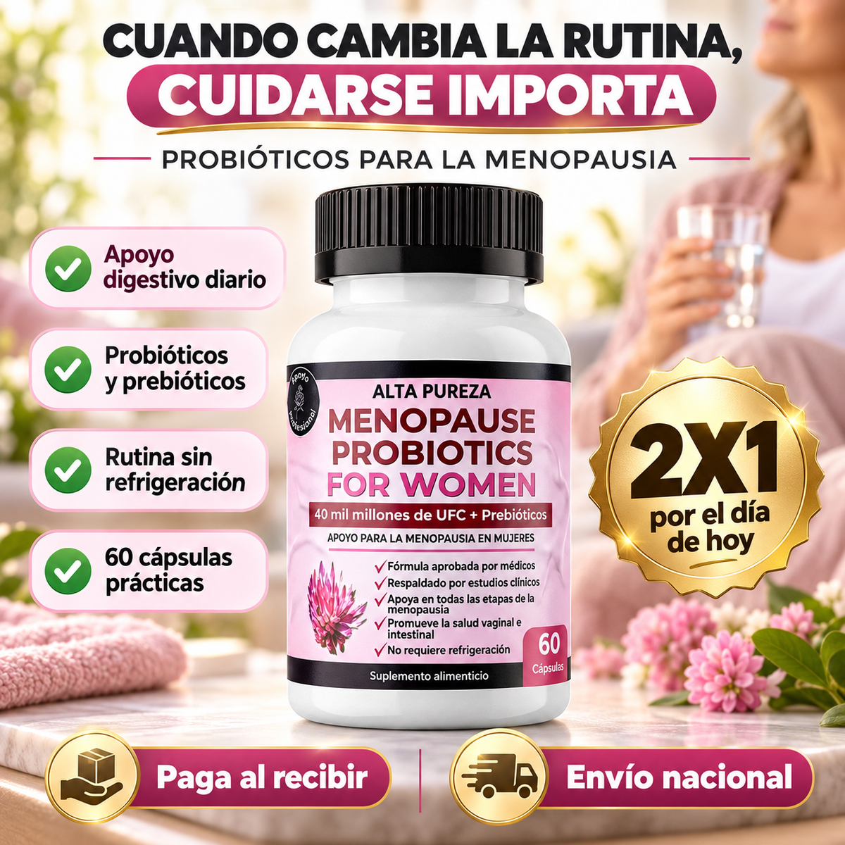 Probióticos para la Menopausia Alta Pureza – 60 Cápsulas | OFERTA 2X1