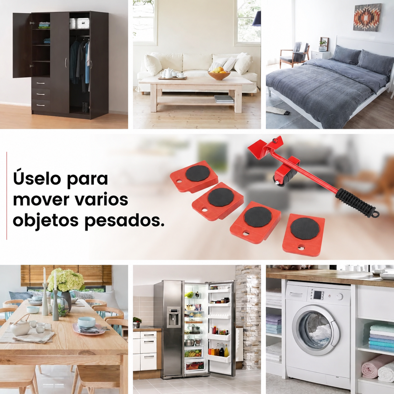 Kit MoveLift Pro™ - Mueve muebles pesados sin esfuerzo