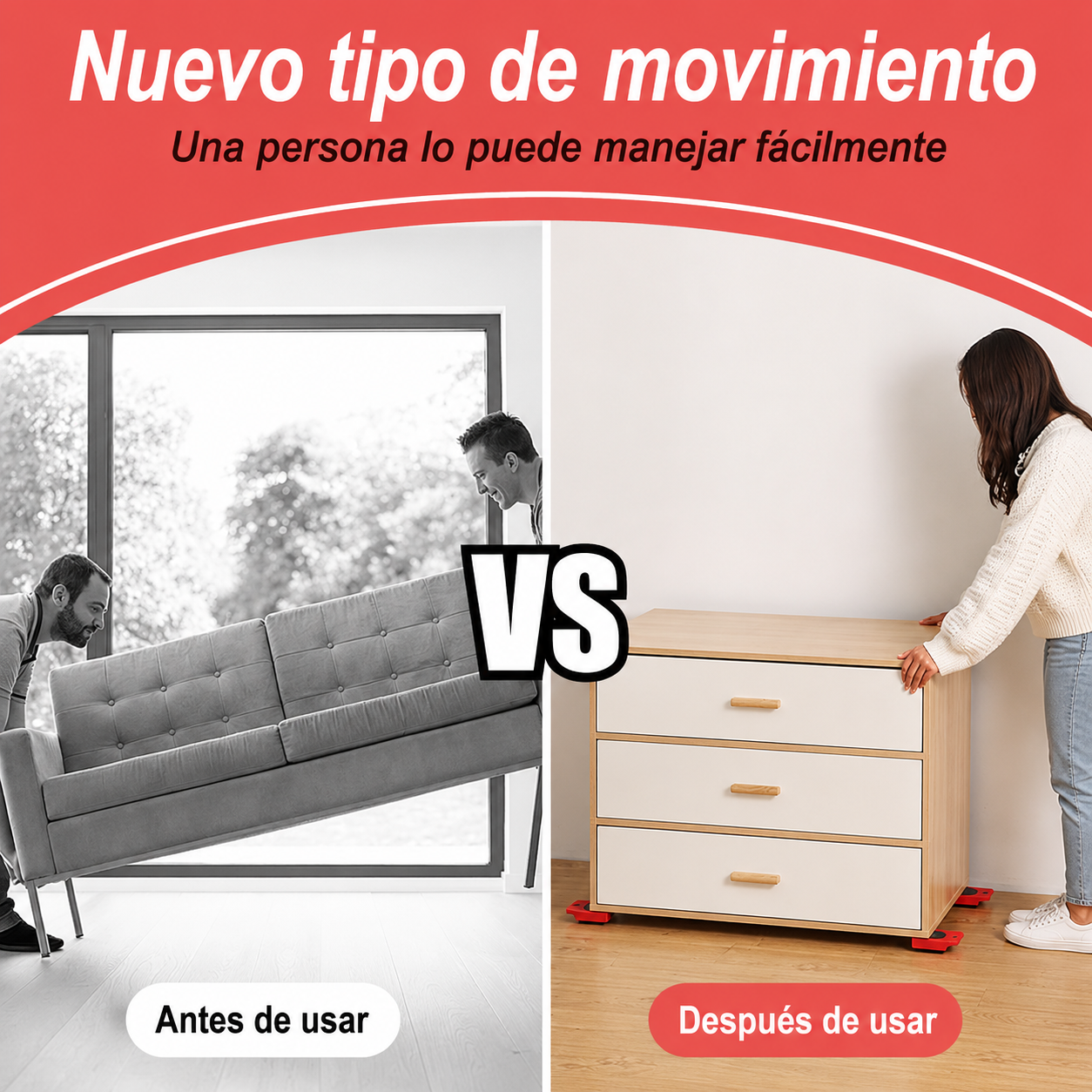 Kit MoveLift Pro™ - Mueve muebles pesados sin esfuerzo
