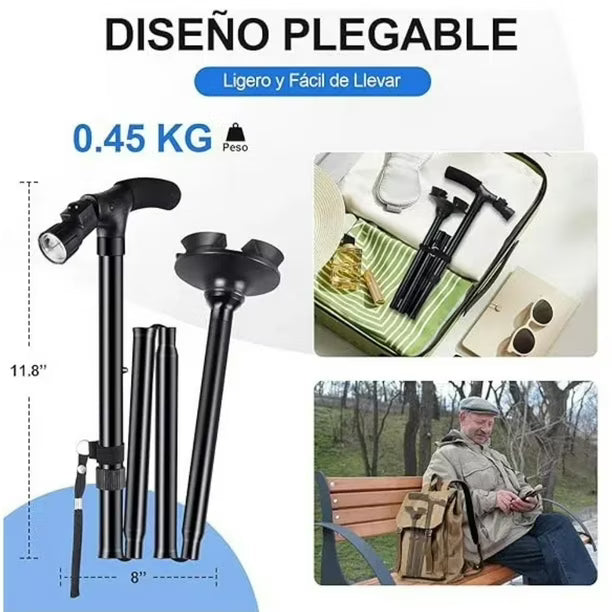 Bastón Ortopédico con Luz LED – Camina más seguro y evita caídas desde hoy