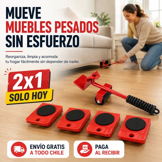 Kit MoveLift Pro™ - Mueve muebles pesados sin esfuerzo