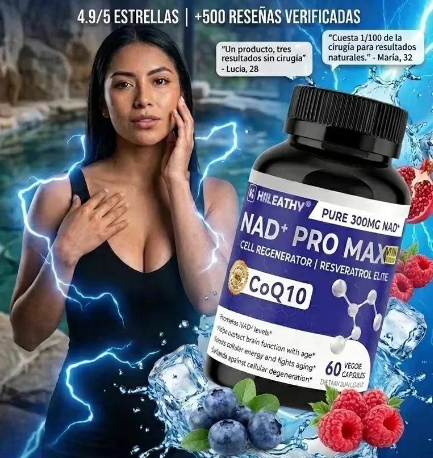 NAD+ Pro Max™ | Fórmula de Energía y Vitalidad – 2x1