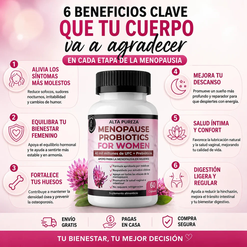 Probióticos para la Menopausia Alta Pureza – 60 Cápsulas | OFERTA 2X1