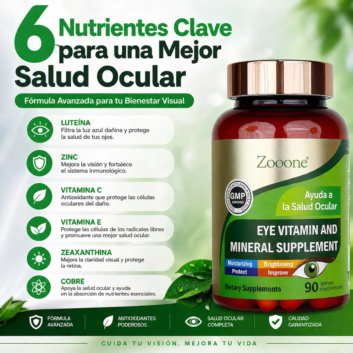 Zooone™ | Bienestar Visual con Luteína + Zinc – 2x1